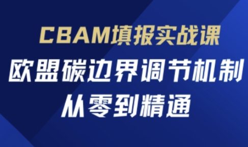 CBAM填报实战课，欧盟碳边界调节机制，从零到精通