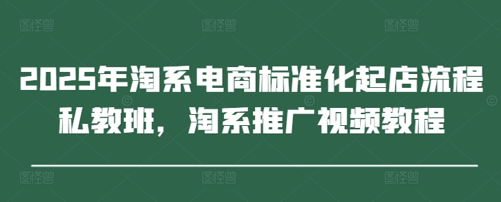 2025年淘系电商标准化起店流程私教班，淘系推广视频教程