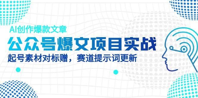 公众号爆文项目实战，AI创作爆款文章，起号素材对标赠(附赛道AI提示词