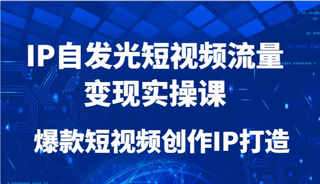 IP自发光短视频流量变现实操课，爆款短视频创作IP打造