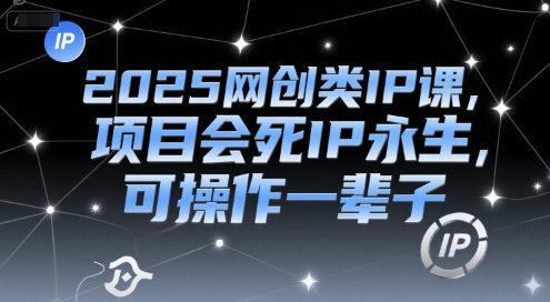 2025网创类IP课，项目会死IP永生，可操作一辈子