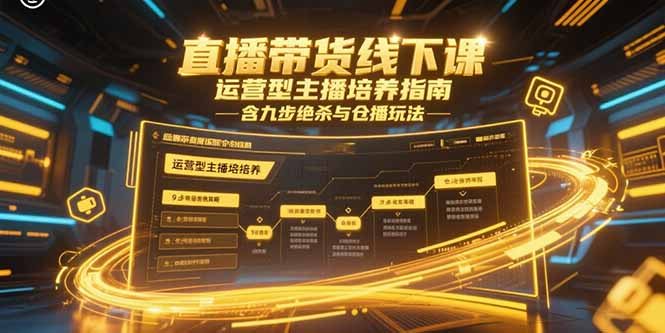 直播带货线下课，运营型主播培养指南，含九步绝杀与仓播玩法