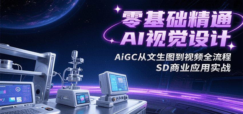 零基础精通AI视觉设计，AiGC从文生图到视频全流程，SD商业应用实战