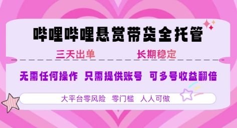 2025年B站风口带货项目 仅需提供账号 全程托管 轻松月入1w+