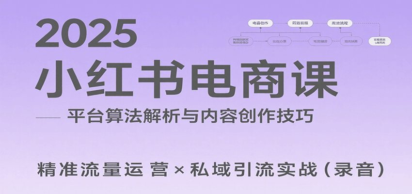 2025小红书电商课：解析算法，创作高转化内容，助力卖家获取流量实现变现(录音)