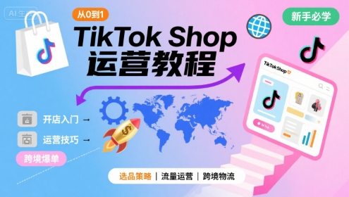 TikTok Shop从0到1运营教程，TikTok跨境电商新手必学课程