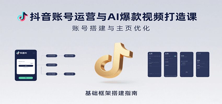 抖音账号运营与AI爆款视频打造课：含账号搭建、运营及多种AI特效视频制作方法