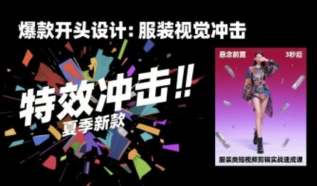 服装类短视频剪辑实战速成课，30天掌握算法适配剪辑术，完播率提升25%