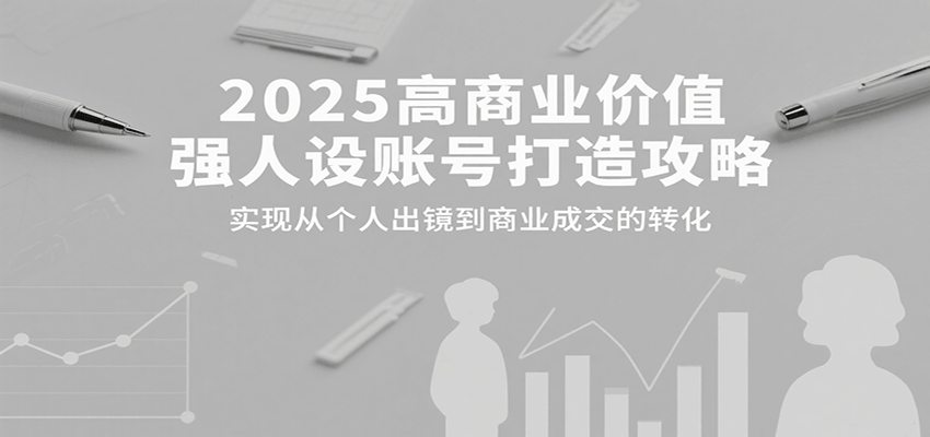 2025高商业价值强人设账号打造攻略，实现从个人出镜到商业成交的转化