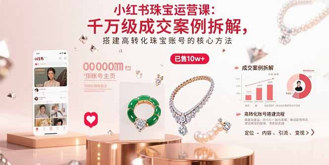 小红书珠宝运营课：千万级成交案例拆解，搭建高转化珠宝账号的核心方法