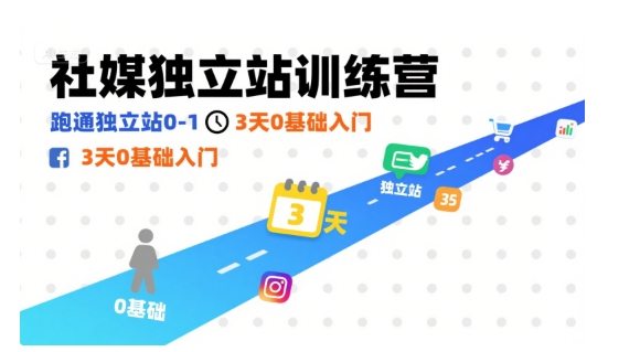 社媒独立站训练营，跑通独立站0-1，3天0基础入门