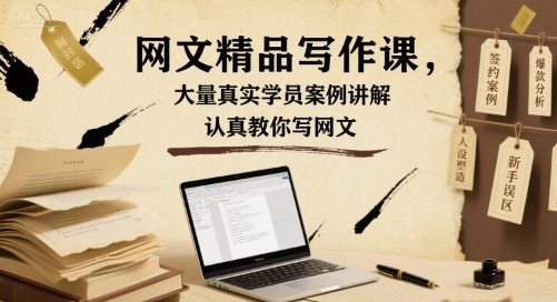 网文精品写作课，大量真实学员案例讲解，认真教你写网文