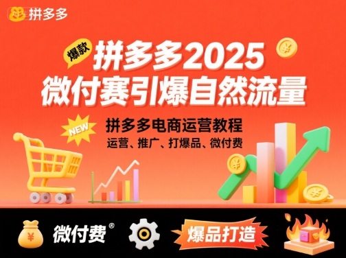 拼多多2025微付赛引爆自然流量，拼多多电商运营教程，运营、推广、打爆品、微付费