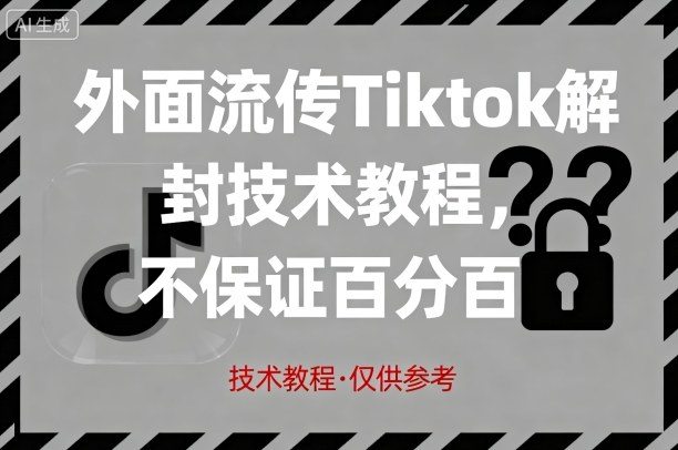 外面流传Tiktok解封技术教程，不保证百分百，具体自测
