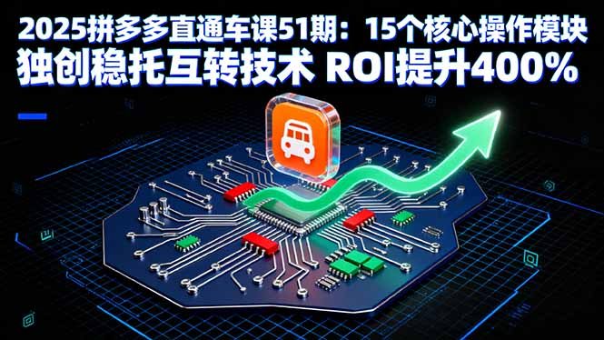 2025拼多多直通车课51期：15个核心操作模块 独创稳托互转技术 ROI提升400%