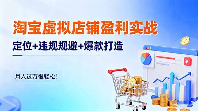 淘宝虚拟店铺盈利实战：定位+违规规避+爆款打造，月入过万很轻松！