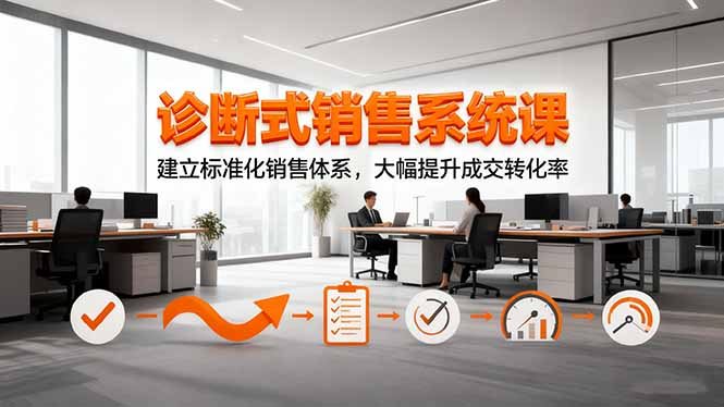 诊断式销售系统课，建立标准化销售体系，大幅提升成交转化率