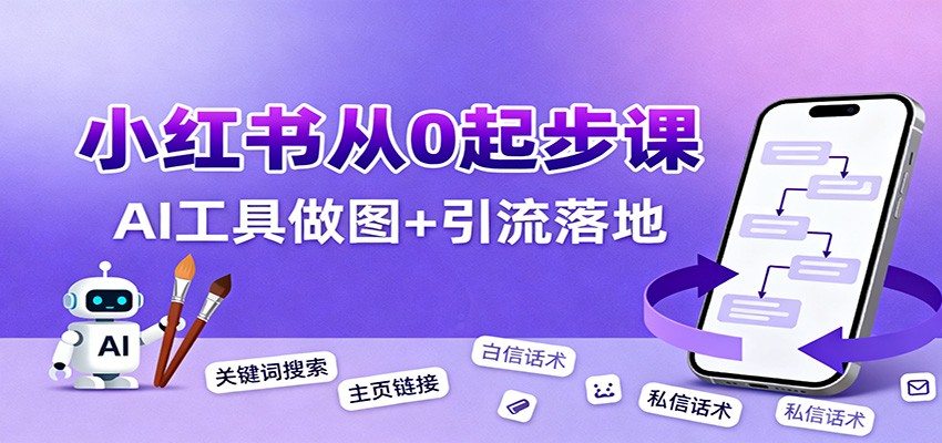 小红书引流从0起步，养号、内容发布、运营、AI工具做图，引流落地