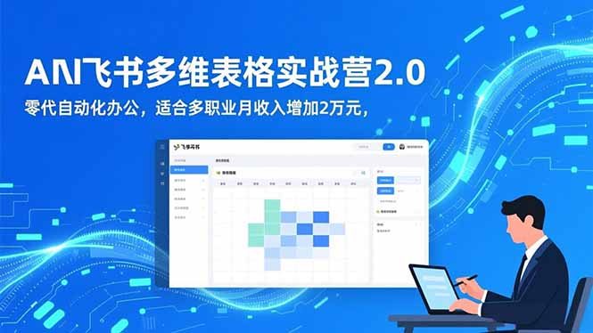 AI+飞书多维表格实战营2.0：零代码自动化办公，适合多职业月收入增加2万元