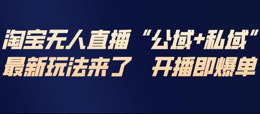 淘宝无人直播完整教程，公试+私域，最新玩法来了，开播即爆单
