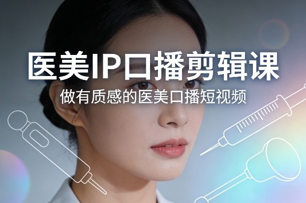 医美IP口播剪辑课，做有质感的医美口播短视频