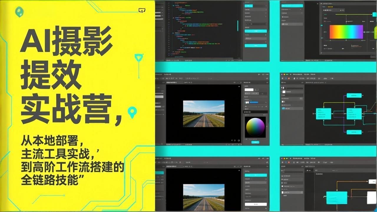 AI+摄影提效实战营，从本地部署，主流工具实战，到高阶工作流搭建的全链路技能