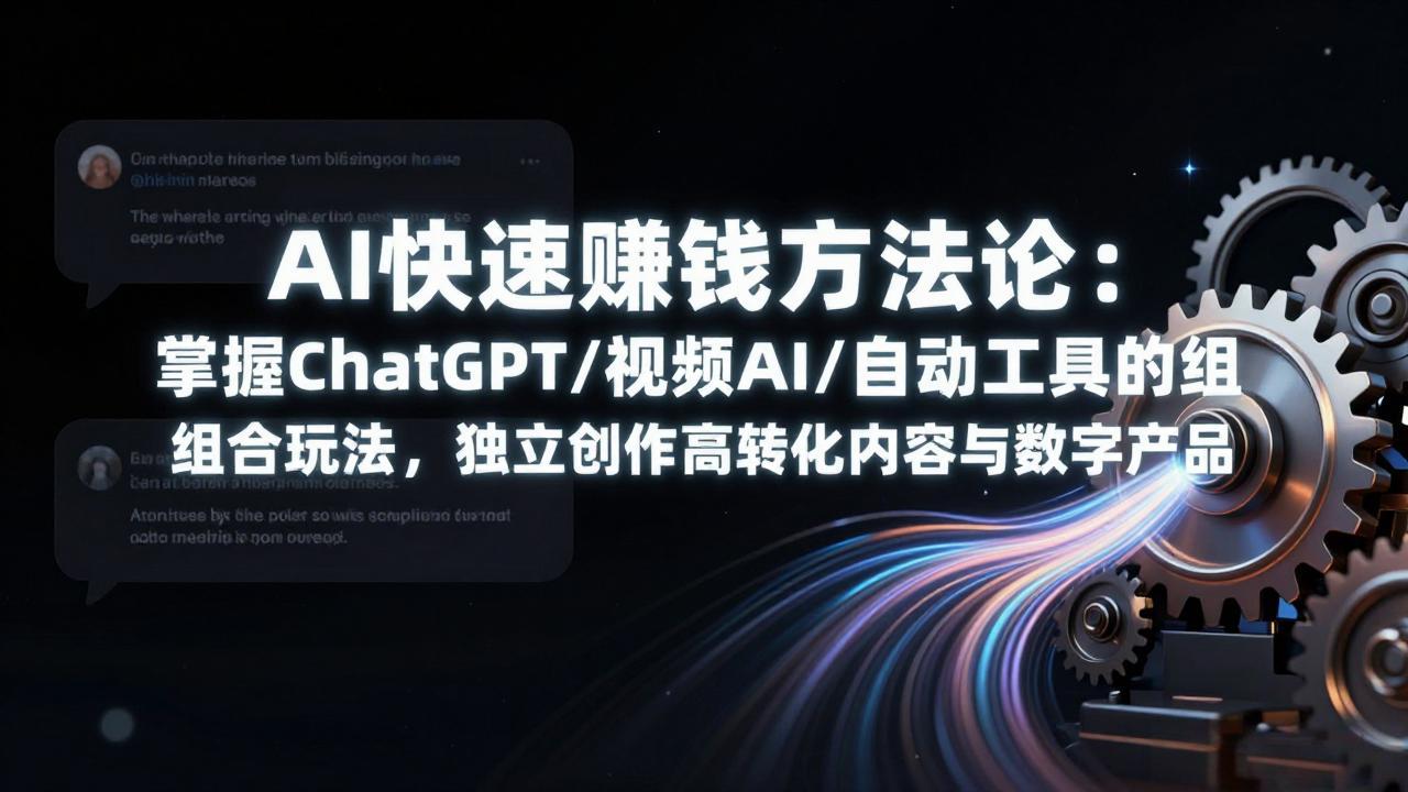 AI快速赚钱方法论:掌握ChatGPT/视频AI/自动化工具的组合玩法,独立创作高转化内容与数字产品