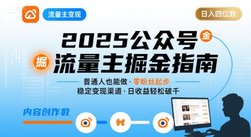 公众号流量主变现项目，普通人也能通过这个项目日入四位数(更新26年3月)