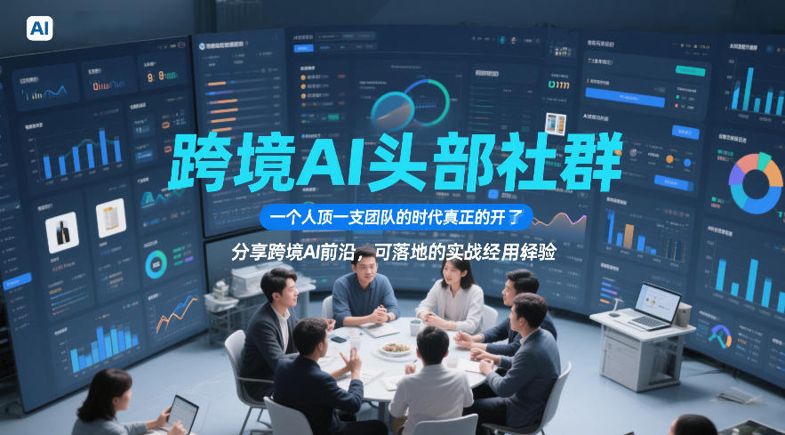 跨境AI头部社群，一个人顶一支团队的时代真正的开始了，分享跨境AI前沿，可落地的实战经验(更新3月)